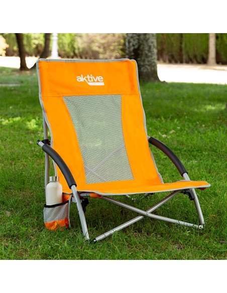 Cadeira rebatível baixa 50x51x67 cm cor de laranja