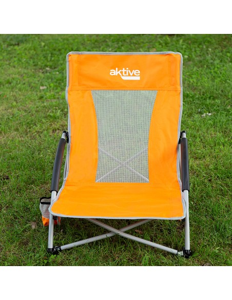 Cadeira rebatível baixa 50x51x67 cm cor de laranja