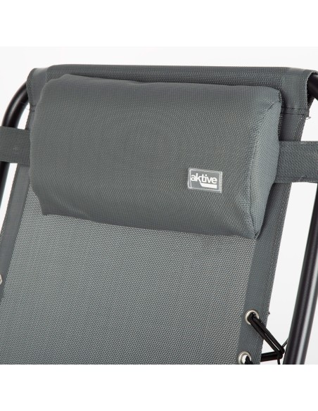 Cadeira de jardim dobrável cinza gravidade zero 2 posições