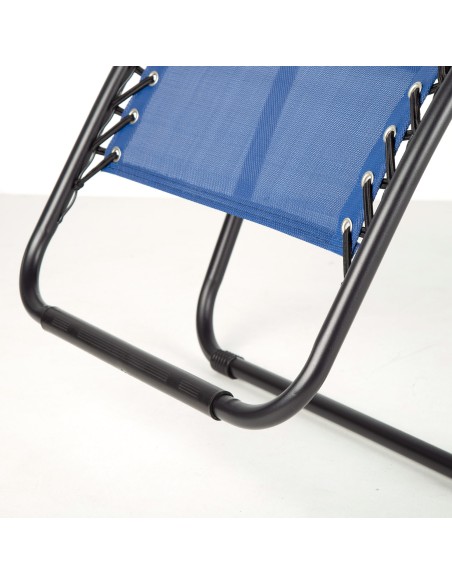 Cadeira de jardim dobrável azul gravidade zero 2 posições