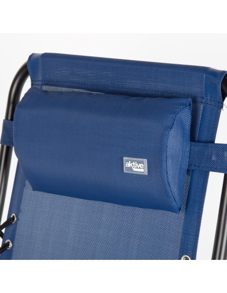 Cadeira de jardim dobrável azul gravidade zero 2 posições