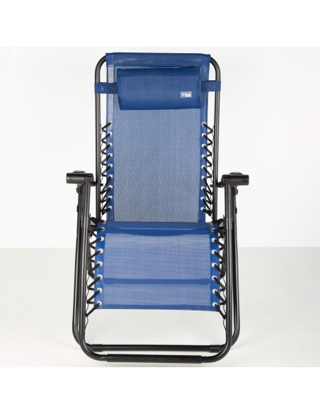 Cadeira de jardim dobrável azul gravidade zero 2 posições