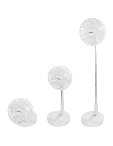 Ventilador inalámbrico de pie plegable 4 velocidades con USB