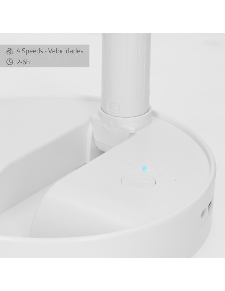 Ventilador inalámbrico de pie plegable 4 velocidades con USB
