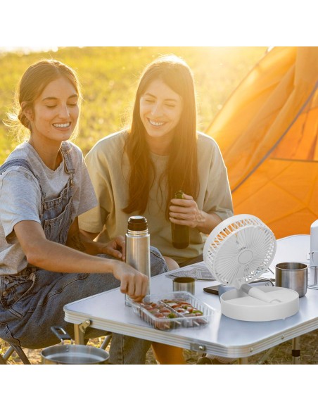 Ventilador inalámbrico de pie plegable 4 velocidades con USB