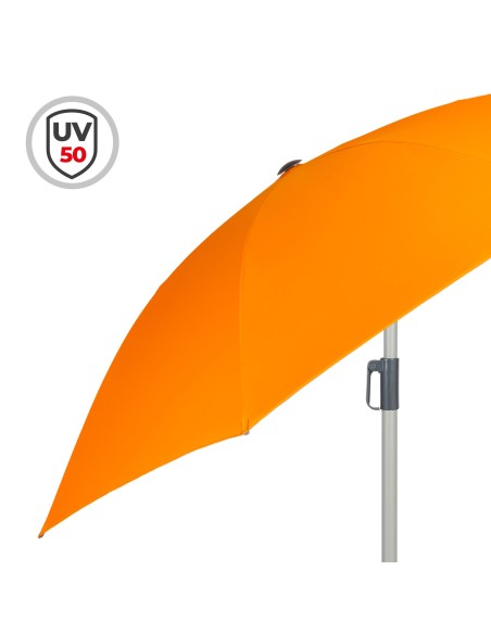 Guarda-sol de praia 8 varetas 220 cm laranja com cabide