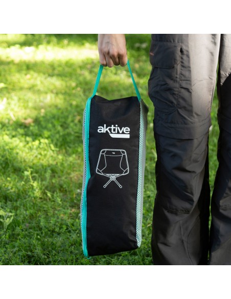 Aktive Cadeira de campismo dobrável ultra-compacta com saco de transporte