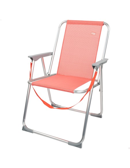 Cadeira de praia alta fixa 45x45x75 cm coral