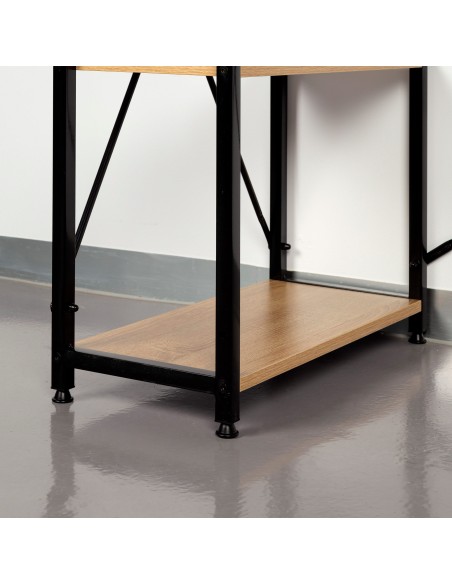 Max Home Escrita com prateleiras de madeira e aço 100x52x120 cm