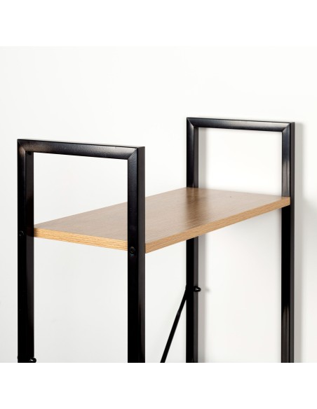 Max Home Escrita com prateleiras de madeira e aço 100x52x120 cm