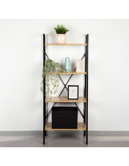 Max Home Estantes de madeira em escada 4 prateleiras 60x32x148 cm