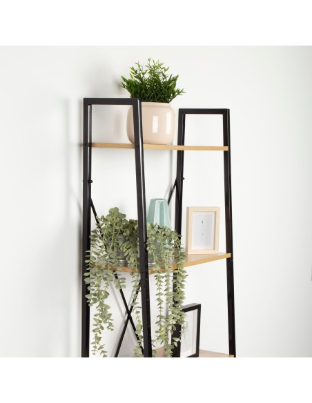 Max Home Estantes de madeira em escada 4 prateleiras 60x32x148 cm