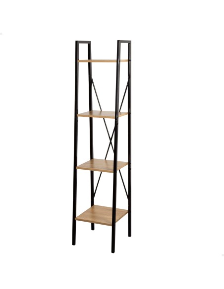 Max Home Estantes de madeira em escada 4 prateleiras 34x32x148 cm