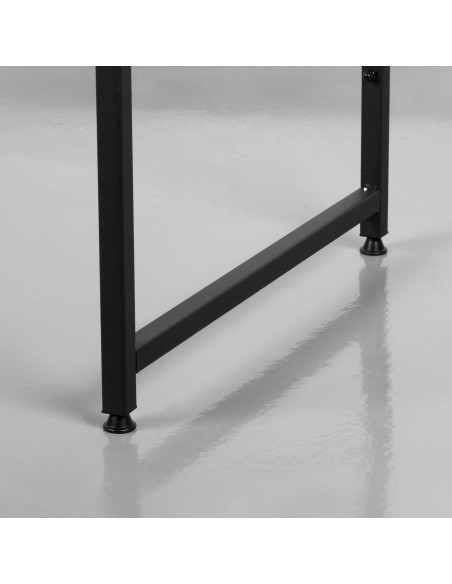 Max Home Secretária com prateleiras e tampo perfurado em madeira e aço 85x50x148 cm