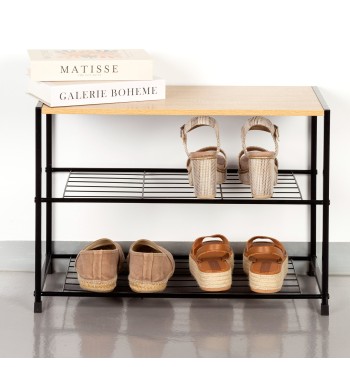 Max Home Zapatero metálico 3 niveles 63x30x43 cm 2
