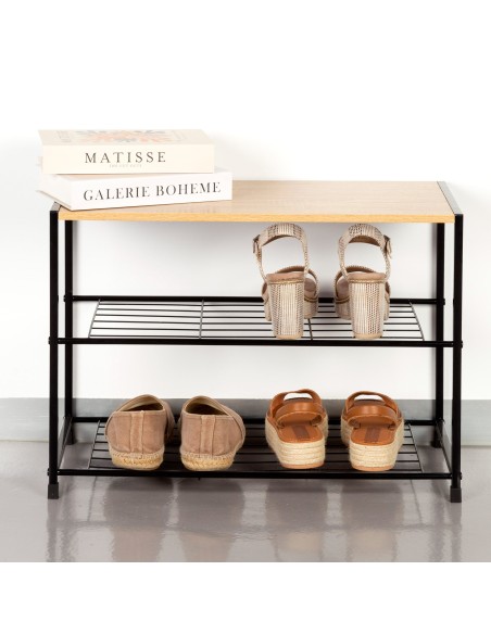 Max Home Zapatero metálico 3 niveles 63x30x43 cm