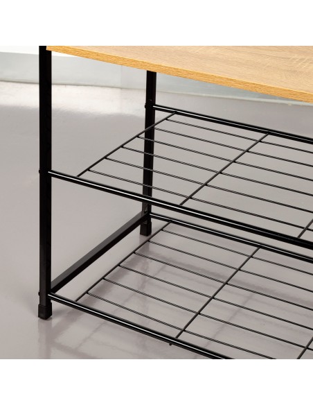 Max Home Zapatero metálico 3 niveles 63x30x43 cm