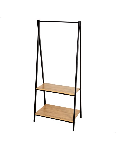 Max Home Roupa burro madeira e aço 2 prateleiras 64x40x150 cm