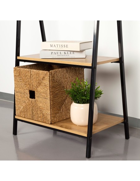 Max Home Roupa burro madeira e aço 2 prateleiras 64x40x150 cm