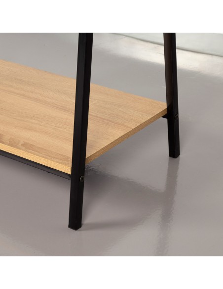 Max Home Roupa burro madeira e aço 2 prateleiras 64x40x150 cm