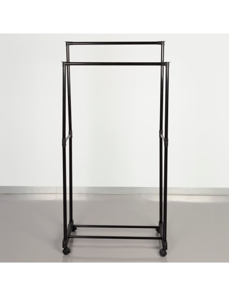 Max Home Burro de roupa altura dupla com sapateira e rodas 75x40x157 cm