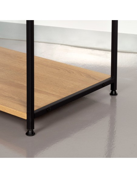 Max Home Armario abierto madera y acero 4 estantes 60x40x175 cm