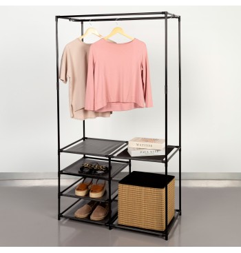 Max Home Armario abierto 4 estantes de tela 87x45x158 cm 2