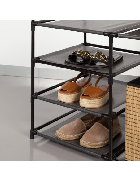 Max Home Armario abierto 4 estantes de tela 87x45x158 cm