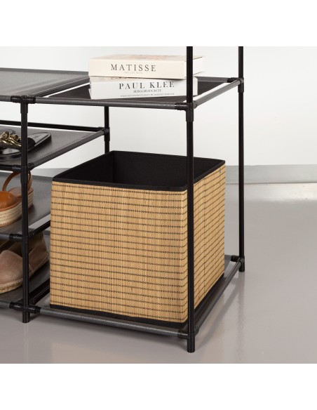 Max Home Armario abierto 4 estantes de tela 87x45x158 cm