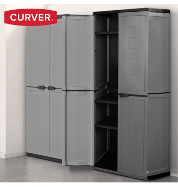 Curver Armário alto em resina 3 prateleiras 68x39x166 cm 2