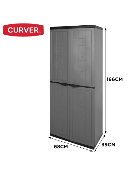 Curver Armário alto em resina 3 prateleiras 68x39x166 cm