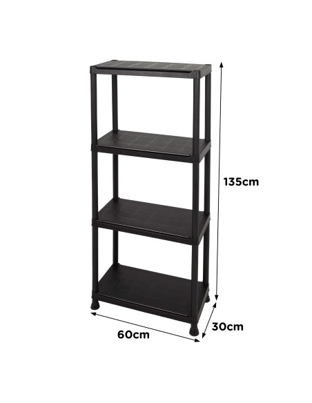 Curver Estante de plástico resistente 4 prateleiras 60x30x135 cm