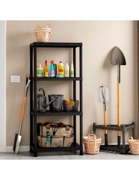 Curver Estante de plástico resistente 4 prateleiras 60x30x135 cm