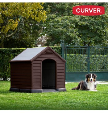 Casinha de cachorro de resina marrom Curver com piso... 2