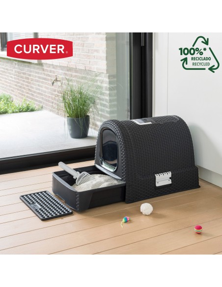 Curver Caixa de areia para gatos com sistema de ventilação