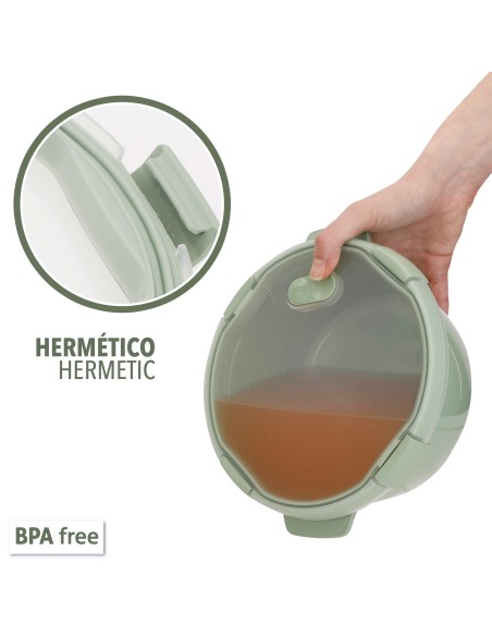 Curver Recipiente hermético (1,6L) con bandeja y cubiertos
