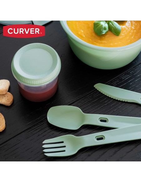 Curver Recipiente hermético (1,6L) con bandeja y cubiertos