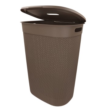 Curver Cesto para roupa suja Filo 55L castanho com tampa