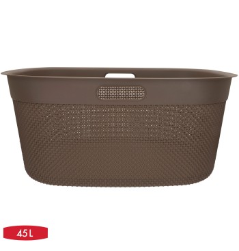 Curver Cesto para roupa suja Filo 45L castanho 2