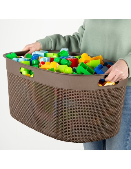 Curver Cesto para roupa suja Filo 45L castanho