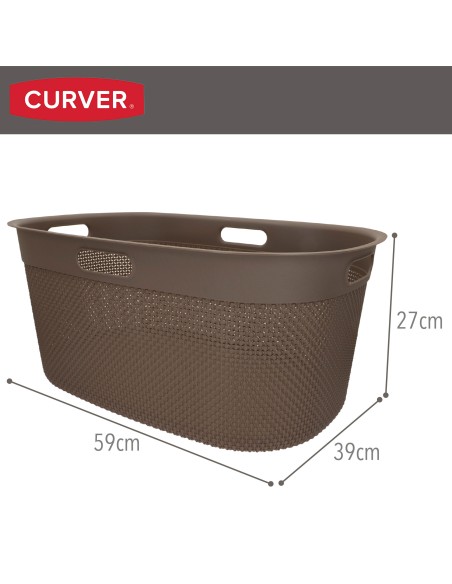 Curver Cesto para roupa suja Filo 45L castanho