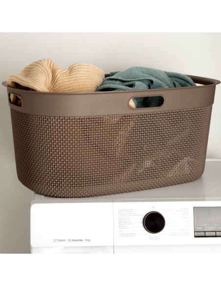 Curver Cesto para roupa suja Filo 45L castanho