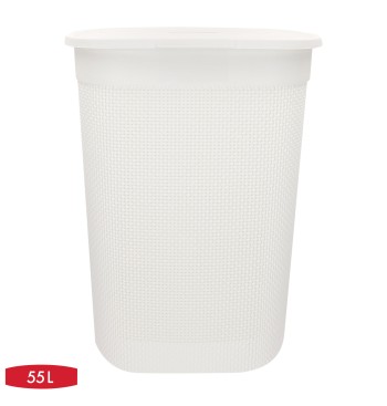 Curver Cesto para roupa suja Filo 55L branco com tampa 2