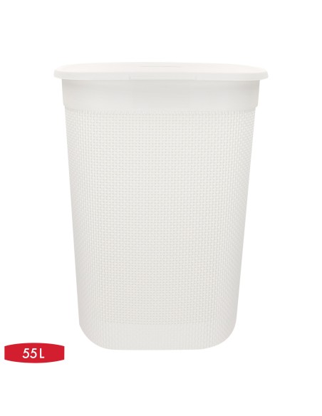 Curver Cesto para roupa suja Filo 55L branco com tampa
