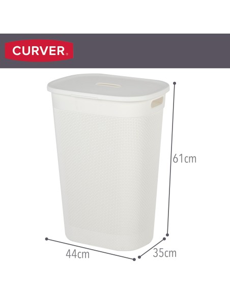 Curver Cesto para roupa suja Filo 55L branco com tampa