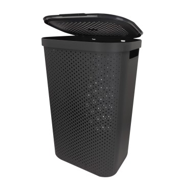 Curver Cesto para roupa suja Infinity 60L cinzento com tampa