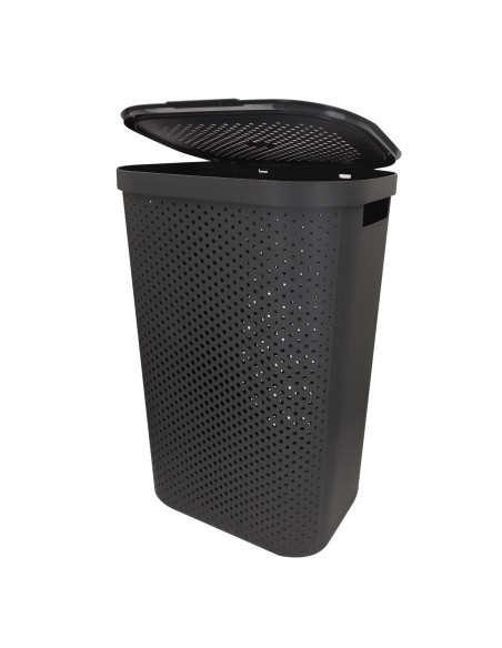 Curver Cesto para roupa suja Infinity 60L cinzento com tampa