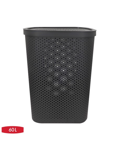 Curver Cesto para roupa suja Infinity 60L cinzento com tampa