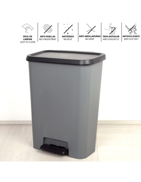 Curver Caixote do lixo Compatta 50L cinzento
