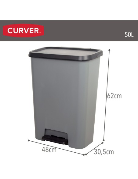 Curver Caixote do lixo Compatta 50L cinzento
